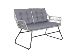 Svita Capri Balkonmöbel-Set Polyrattan Sitzgruppe Outdoor 4-tlg. Gartenlounge Hellgrau