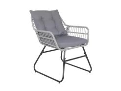 Svita Capri Balkonmöbel-Set Polyrattan Sitzgruppe Outdoor 4-tlg. Gartenlounge Hellgrau