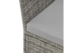 Svita Chicago Rattan-Bank Garten-Bank Lounge Sitzecke Grau
