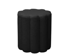 Svita Dahlia Hocker Pouf Teddyboucle Modern Schwarz