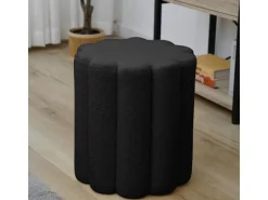 Svita Dahlia Hocker Pouf Teddyboucle Modern Schwarz