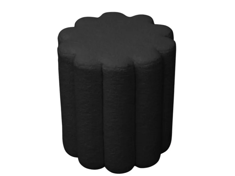 Svita Dahlia Hocker Pouf Teddyboucle Modern Schwarz