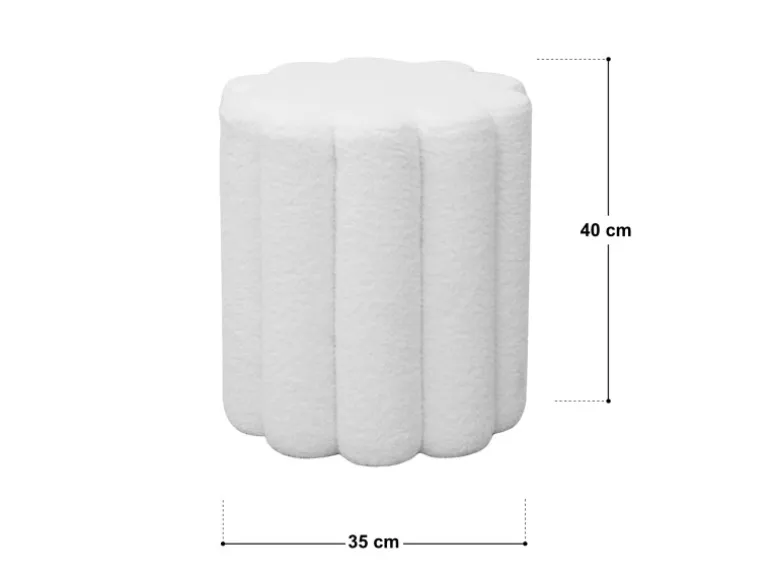 Svita Dahlia Hocker Pouf Teddyboucle Modern Schwarz