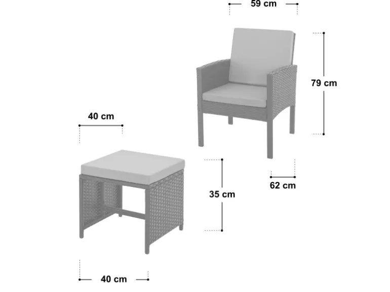 Svita Denver Polyrattan Gartenmöbel Set Essgruppe Lounge Esstisch Braun