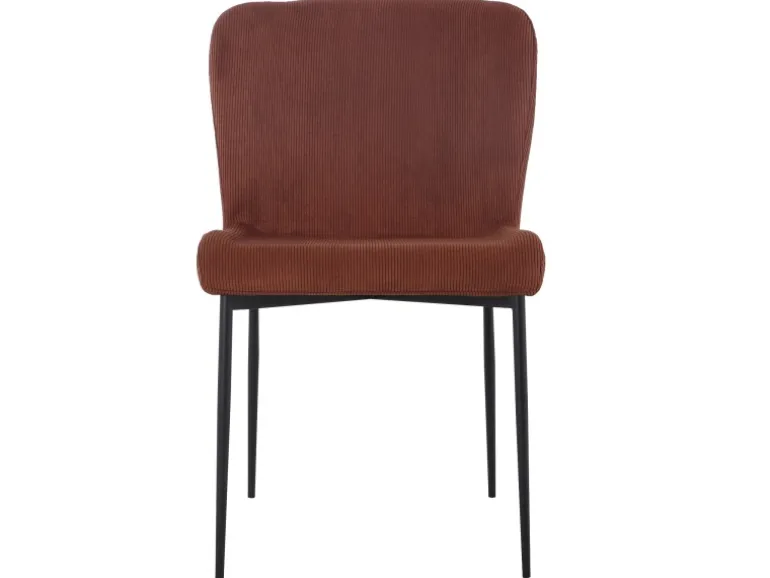 Svita Freddie Esszimmerstuhl 2er Set Cordbezug Polsterstuhl Esszimmer Küchenstuhl Bequem Metallbeine Braun