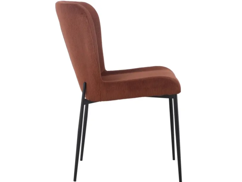 Svita Freddie Esszimmerstuhl 2er Set Cordbezug Polsterstuhl Esszimmer Küchenstuhl Bequem Metallbeine Braun