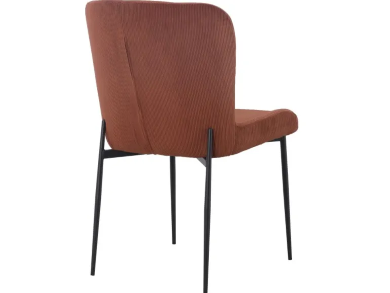 Svita Freddie Esszimmerstuhl 2er Set Cordbezug Polsterstuhl Esszimmer Küchenstuhl Bequem Metallbeine Braun