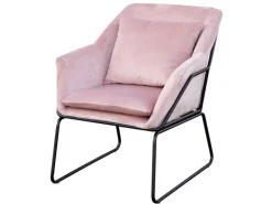 Svita Josie Loungesessel Gepolstert Mit Armlehne Metallgestell Samtbezug Rosa