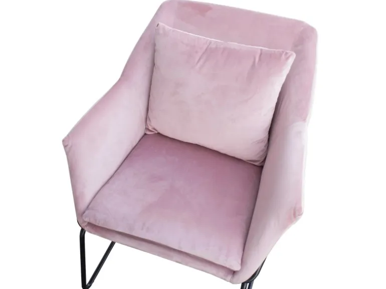 Svita Josie Loungesessel Gepolstert Mit Armlehne Metallgestell Samtbezug Rosa
