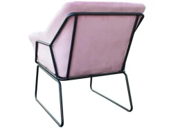 Svita Josie Loungesessel Gepolstert Mit Armlehne Metallgestell Samtbezug Rosa