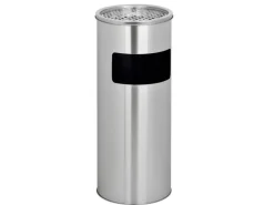 Svita 30L Standaschenbecher Eimer Aschenbecher Mülleimer Ascher 60x25cm Silber
