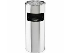 Svita 30L Standaschenbecher Eimer Aschenbecher Mülleimer Ascher 60x25cm Silber