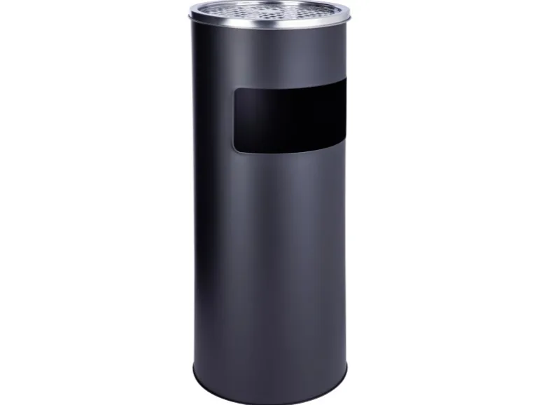 Svita 30L Standaschenbecher Eimer Aschenbecher Mülleimer Ascher 60x25cm Schwarz