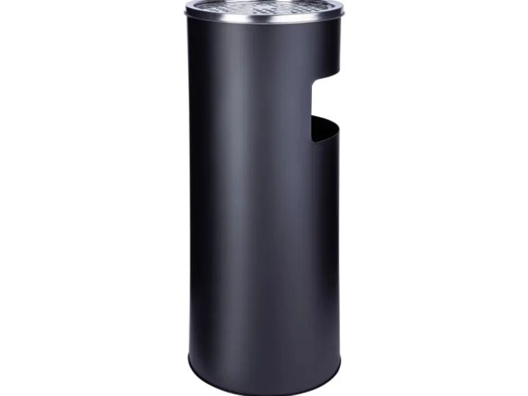 Svita 30L Standaschenbecher Eimer Aschenbecher Mülleimer Ascher 60x25cm Schwarz
