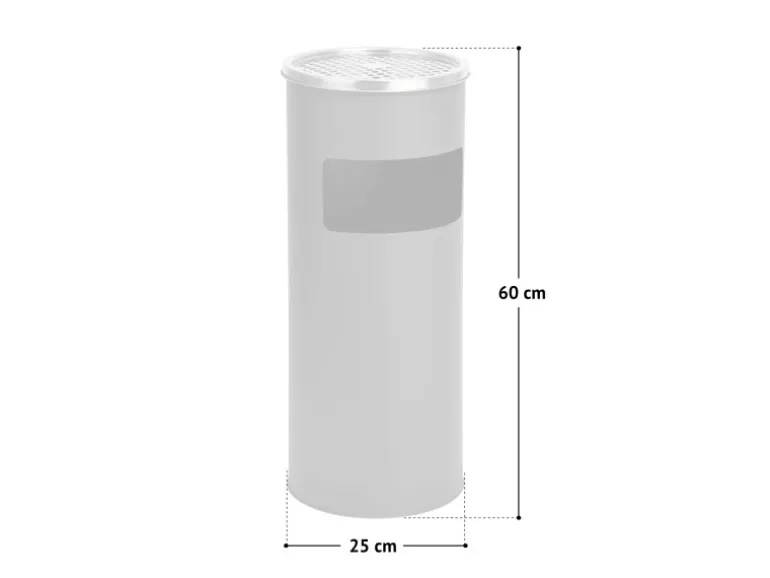 Svita 30L Standaschenbecher Eimer Aschenbecher Mülleimer Ascher 60x25cm Schwarz