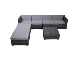Svita Lugano Polyrattan Lounge Gartenmöbel Set Gartenlounge Gartensofa Grau