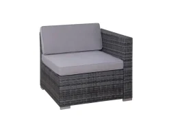 Svita Lugano Polyrattan Lounge Gartenmöbel Set Gartenlounge Gartensofa Grau