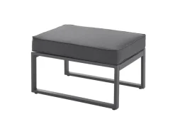 Svita Maui Gartenmöbel-Lounge-Set Mit Dach Outdoor-Sofa Strandkorb-Sonneninsel Stahl Grau
