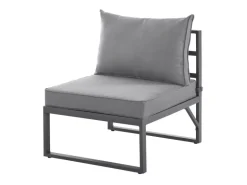 Svita Maui Gartenmöbel-Lounge-Set Mit Dach Outdoor-Sofa Strandkorb-Sonneninsel Stahl Hellgrau
