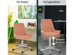 Svita Micky Bürostuhl Für Kinder Schreibtischstuhl Höhenverstellbar Drehbar Orange