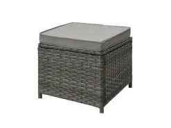 Svita Monroe Garten-Lounge Set Abdeckhaube Polyrattan Lounge-Möbel Sitzgruppe Grau