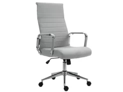 Svita Office Comfort Bürostuhl Schreibtischstuhl Drehstuhl Hohe Rückenlehne Stoff Hellgrau