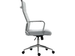 Svita Office Comfort Bürostuhl Schreibtischstuhl Drehstuhl Hohe Rückenlehne Stoff Hellgrau