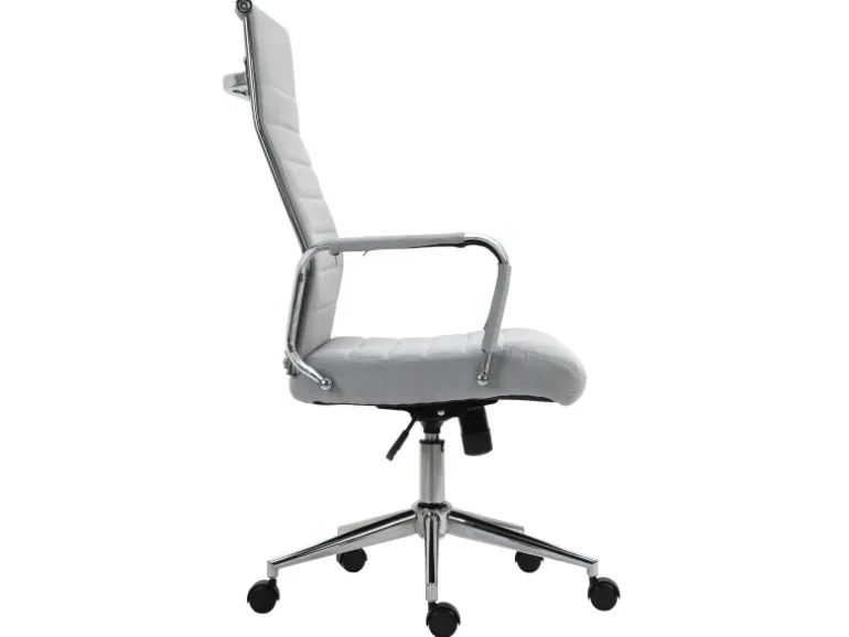 Svita Office Comfort Bürostuhl Schreibtischstuhl Drehstuhl Hohe Rückenlehne Stoff Hellgrau