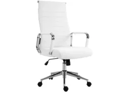 Svita Office Comfort Bürostuhl Schreibtischstuhl Drehstuhl Hohe Rückenlehne Kunstleder Weiß