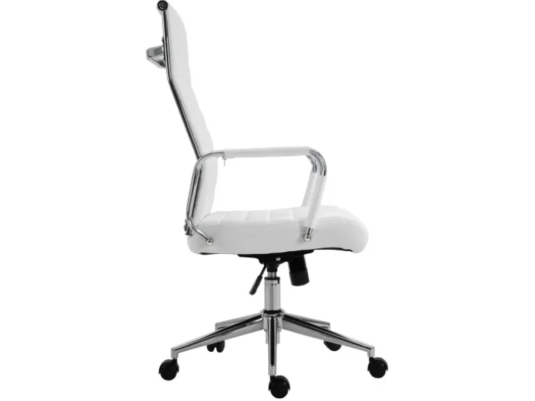 Svita Office Comfort Bürostuhl Schreibtischstuhl Drehstuhl Hohe Rückenlehne Kunstleder Weiß