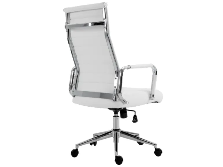 Svita Office Comfort Bürostuhl Schreibtischstuhl Drehstuhl Hohe Rückenlehne Kunstleder Weiß