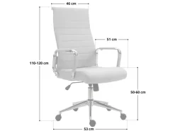 Svita Office Comfort Bürostuhl Schreibtischstuhl Drehstuhl Hohe Rückenlehne Kunstleder Weiß