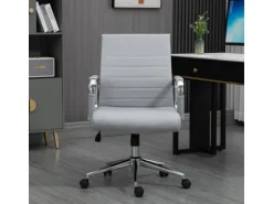 Svita Office Comfort Bürostuhl Schreibtischstuhl Drehstuhl Niedrige Rückenlehne Stoff Hellgrau