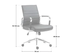 Svita Office Comfort Bürostuhl Schreibtischstuhl Drehstuhl Niedrige Rückenlehne Stoff Hellgrau