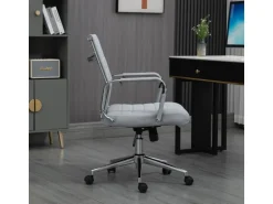 Svita Office Comfort Bürostuhl Schreibtischstuhl Drehstuhl Niedrige Rückenlehne Stoff Hellgrau