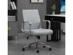 Svita Office Comfort Bürostuhl Schreibtischstuhl Drehstuhl Niedrige Rückenlehne Stoff Hellgrau