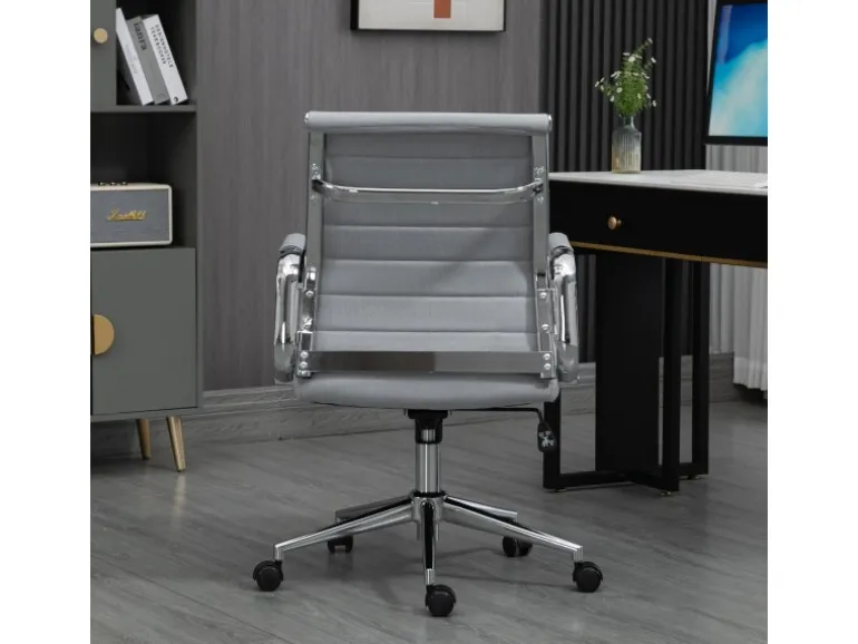 Svita Office Comfort Bürostuhl Schreibtischstuhl Drehstuhl Niedrige Rückenlehne Stoff Hellgrau