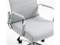 Svita Office Comfort Bürostuhl Schreibtischstuhl Drehstuhl Niedrige Rückenlehne Stoff Hellgrau