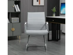 Svita Office Comfort 2er Set Besucherstuhl Freischwinger Mit Armlehne LB Stoff Hellgrau