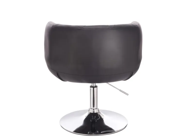 Svita Panama Retro Loungestuhl Polsterstuhl Cocktailsessel Tellerfuß Metall Kunstleder Schwarz
