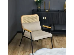 Svita Thea Loungesessel Loungestuhl Mit Armlehnen Kissen Indoor Relaxstuhl Creme