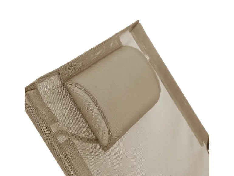 Svita Tomra Liegestuhl Mit Hocker Klappbar Campingstuhl Kopfkissen Taupe