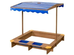 Swing King Sandkasten Ibiza 120 cm x 120 cm x 18 cm Natur-Blau FSC®