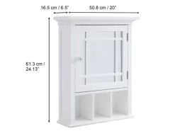 Teamson Home Badezimmer Neal Holz Medizinschrank mit Spiegel Tür Weiß
