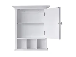 Teamson Home Badezimmer Neal Holz Medizinschrank mit Spiegel Tür Weiß