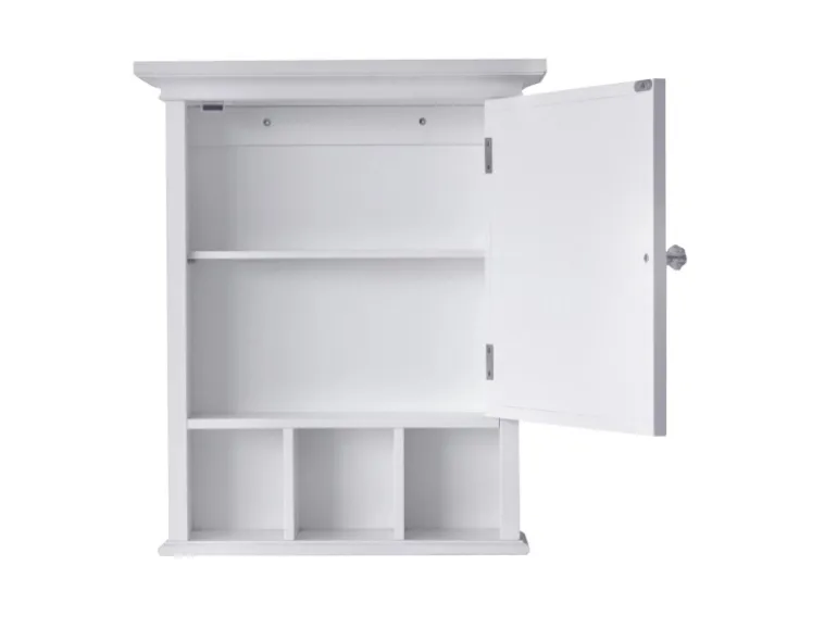 Teamson Home Badezimmer Neal Holz Medizinschrank mit Spiegel Tür Weiß