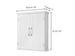 Teamson Home Holz Badezimmer Wand Medizinschrank mit Verstellbaren Regalen Weiß