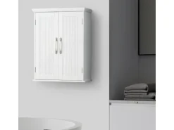 Teamson Home Holz Badezimmer Wand Medizinschrank mit Verstellbaren Regalen Weiß