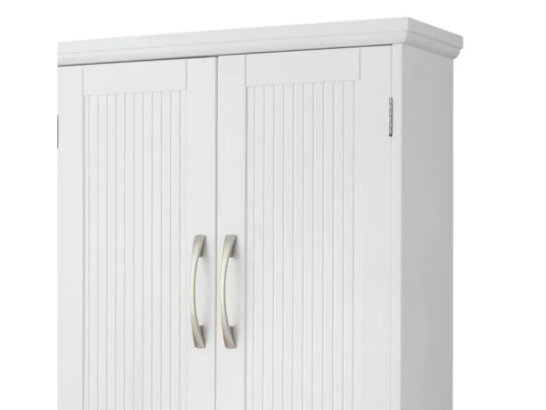 Teamson Home Holz Badezimmer Wand Medizinschrank mit Verstellbaren Regalen Weiß
