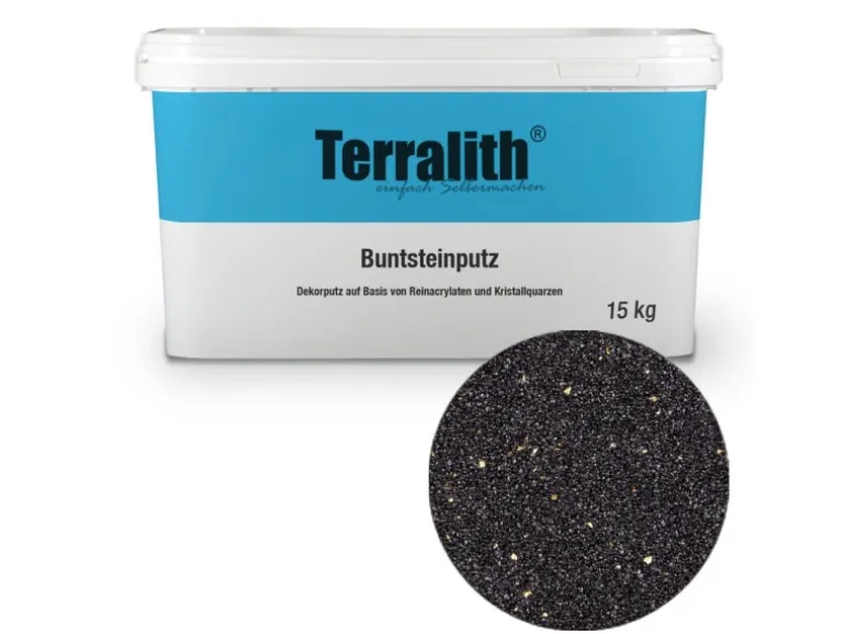 Terralith Buntsteinputz Mosaikputz 1mm -15 kg- BSP1116 Grau Schwarz